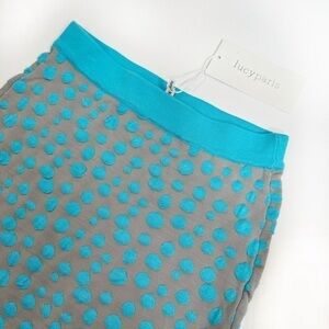 Lucy Paris Knitted Blue and grey pencil Skirt Size S